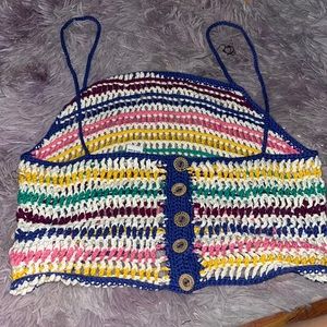 Adorable rainbow crochet halter